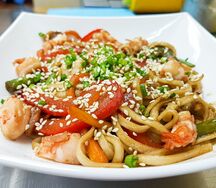 Вок с тигровой креветкой