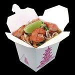 Лапша гречневая вок с морепродуктами и с овощами