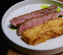 Седло ягнёнка с соусом из грибов