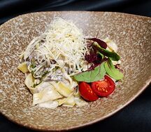 Феттуччине с говядиной и белыми грибами