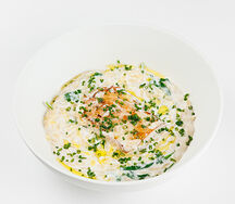 Орзо с курицей и шпинатом