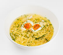 Суп-лапша с куриным яйцом 