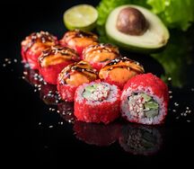 Калифорния с крабом запечённая