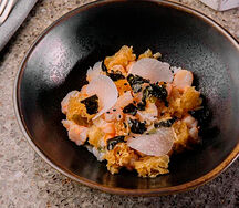 Рис с креветкой и ледяными грибами