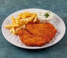 Шницель с грибным соусом