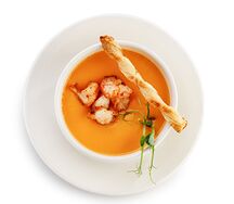 Суп тыквенный с креветками 