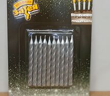 Свечи для торта Витые серебро