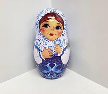 Чай Матрешка с птицами, синяя