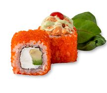 Креветка в васаби-соусе с салатом