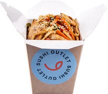 Вок с говядиной в соусе терияки с пшеничной лапшой