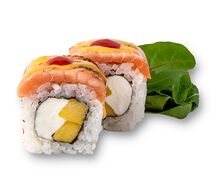 Филадельфия манго с салатом