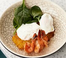 Картофельный драник с креветками