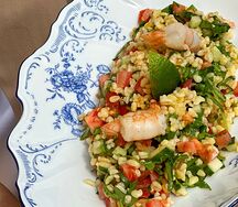 Табуле с булгуром и креветками