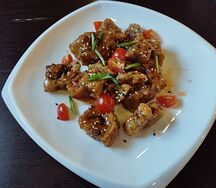 С обжаренными баклажанами