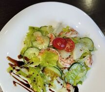 С креветками в медово-горчичном соусе