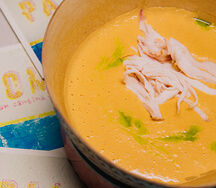 Кукурузный суп с копченой курицей