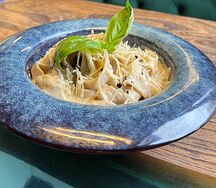 Паста Паппарделле с белыми грибами 