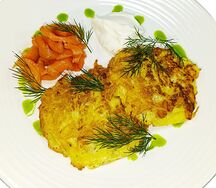 Драники с лососем 