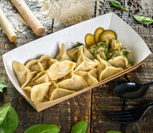 Пельмени с гусем и грибами