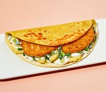 Кыстыбургер с куриным шницелем и картофельным пюре