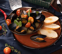 Мидии в белом вине