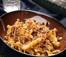 Картофель фри с карамельным беконом