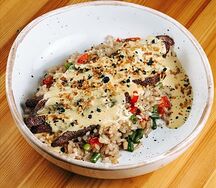 Жареный рис, нежная телятина в соусе карри