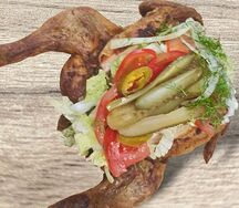 Куры гриль с овощами 