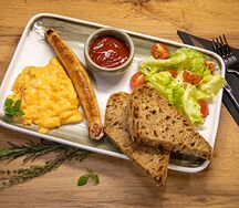 Скрэмбл с куриной колбаской