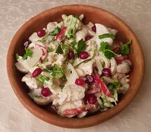 Куриная грудка с овощами в сливочном соусе