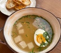 Бульон с цыплёнком и булгуром