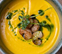 Тыквенный суп с креветками