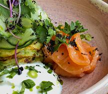 Драники с цукини и семгой