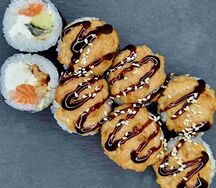 Запеченный с лососем и угрем