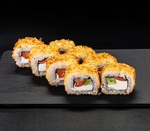 Жареный с лососем