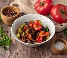 Баклажаны, жаренные с овощами