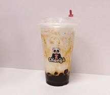 Молоко с карамельными тапиоками