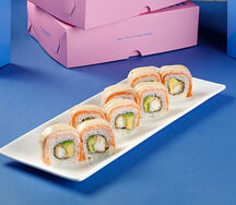 Трюфельный опалёный лосось с креветкой темпура