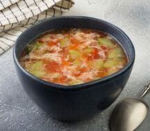 Суп с помидором и яйцом 