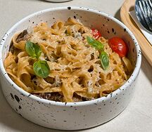 Феттуччине с говядиной и грибами