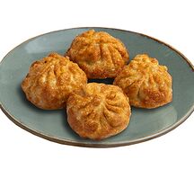 Жареные манты c курицей и картофелем