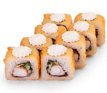 Жареный ролл с креветкой