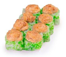 Запеченный ролл с курицей и спайси-соусом