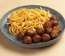 Митболы со спагетти в томатном соусе