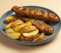 Люля-кебаб из курицы с картофелем по-деревенски