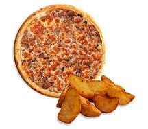 Комбо Пицца с курицей и шампиньонами и картофель по-деревенски