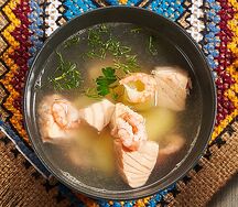 Уха с семгой