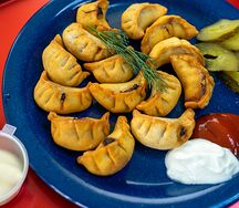 Пельмени с говядиной жареные