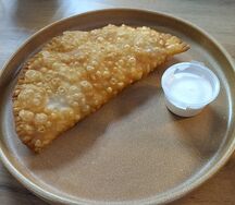 Чебурек с сыром и сосиской