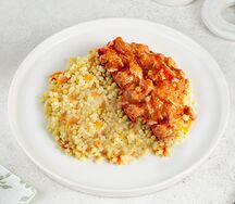 Кускус с овощами и паприкаш из курицы